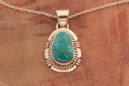 Genuine Kingman Turquoise Sterling Silver Pendant